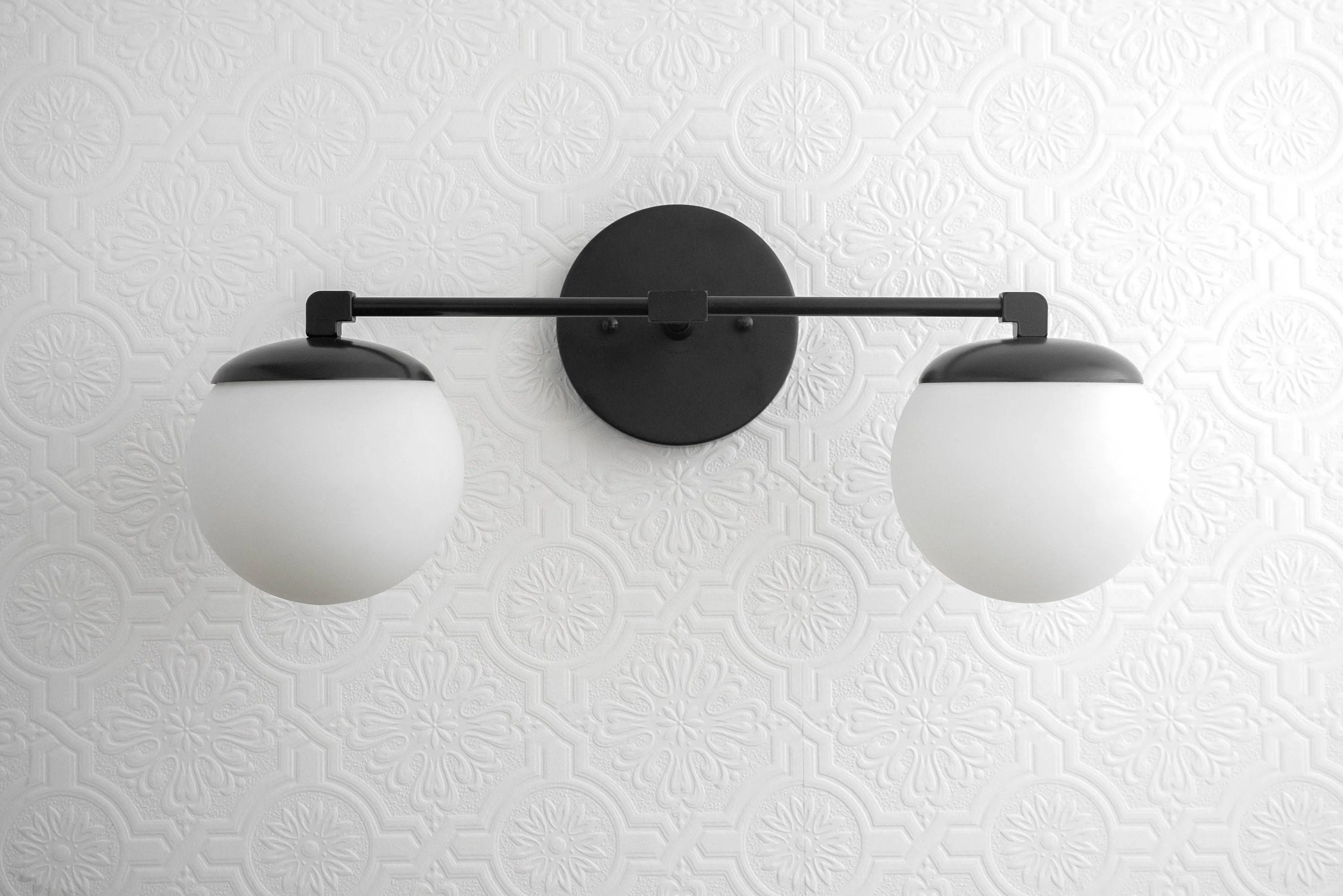 Glorica Glass Vanity Light - Art Deco Brass Wall Globe Fixture Modern KL1500