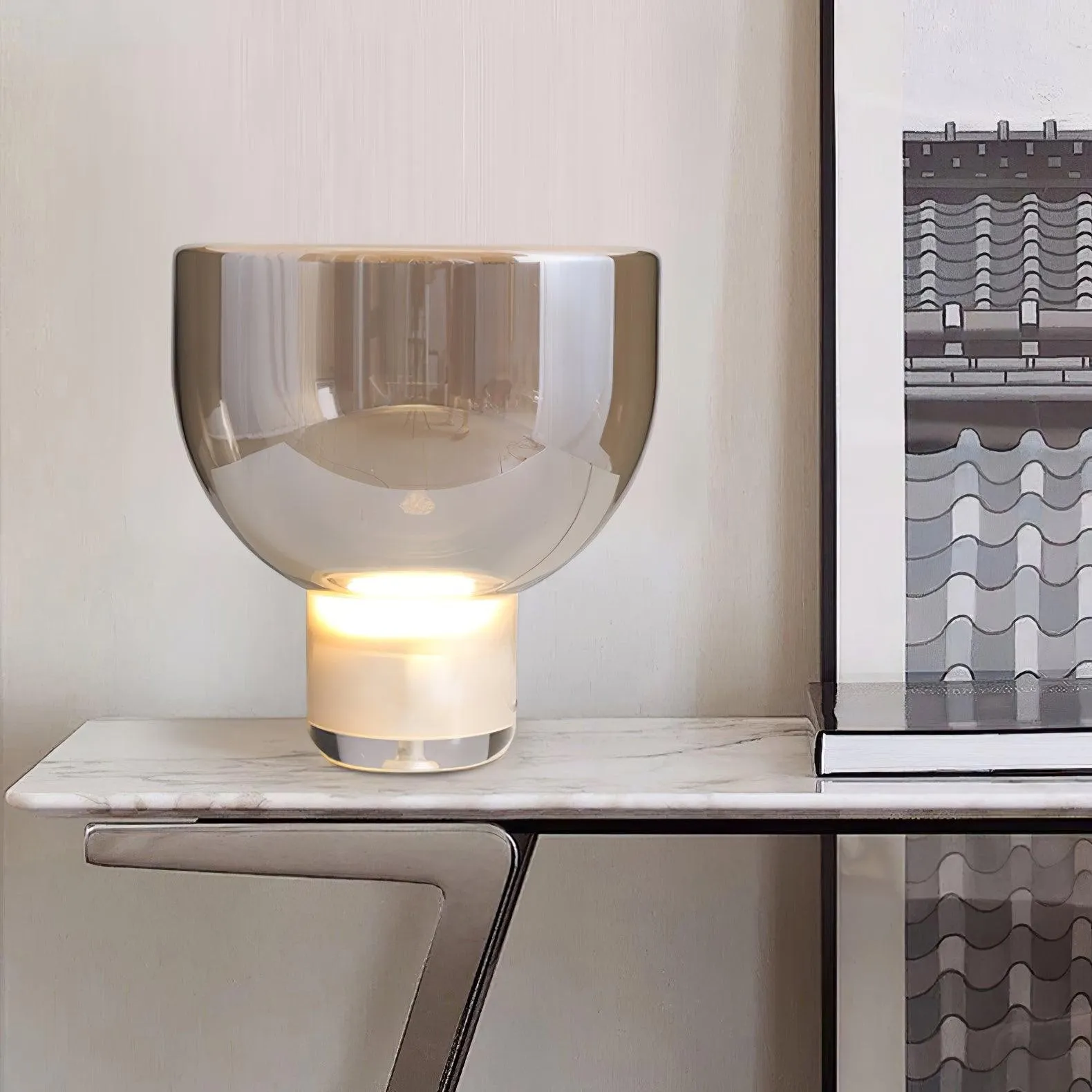 Nordic Simple Modern Luxury Glass Table Lamp For Study Room KL207