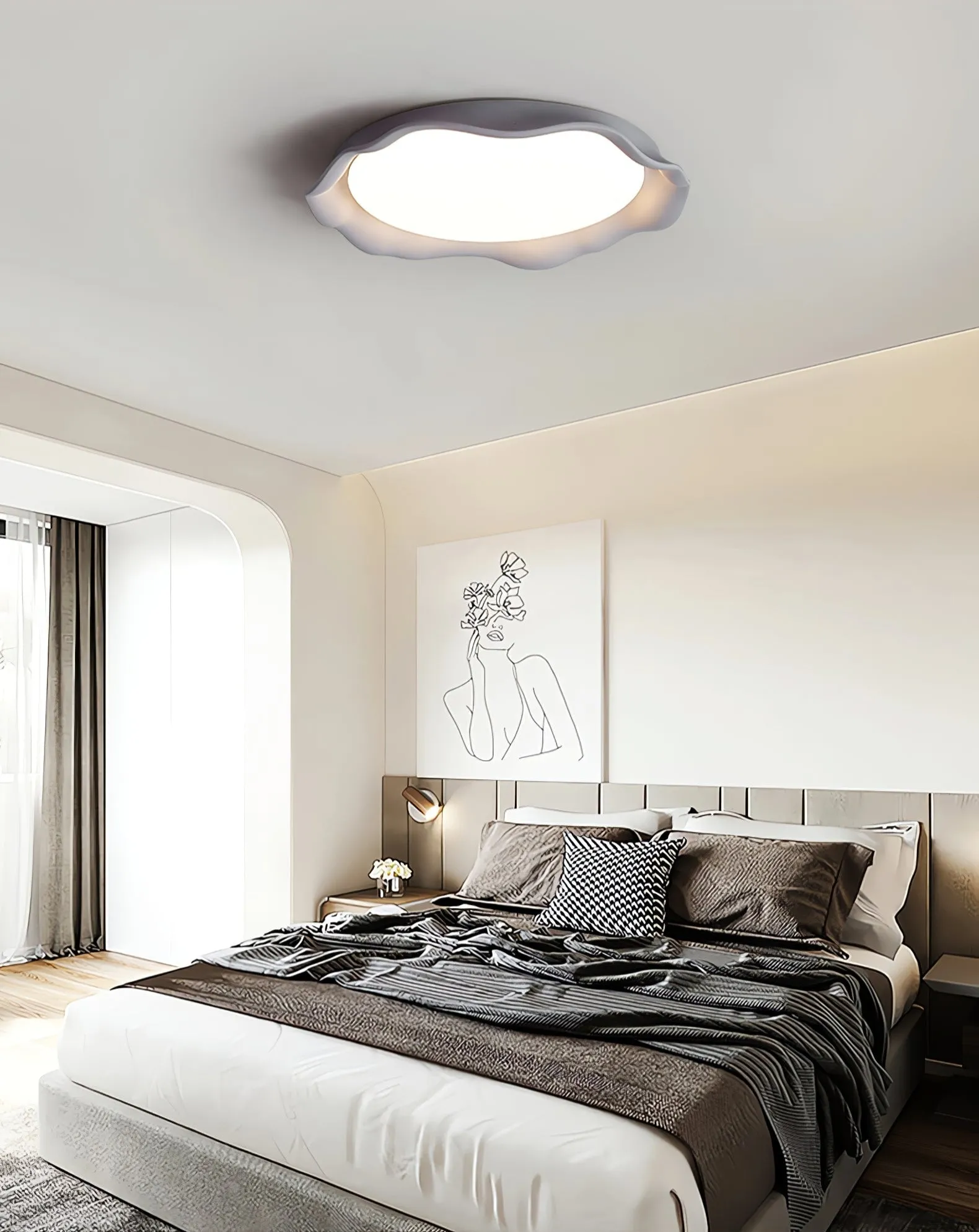 Aera Microcement Ceiling Light D380