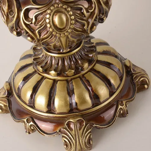 Traditional European Pink Pattern Lampshade Table Lamp KL706