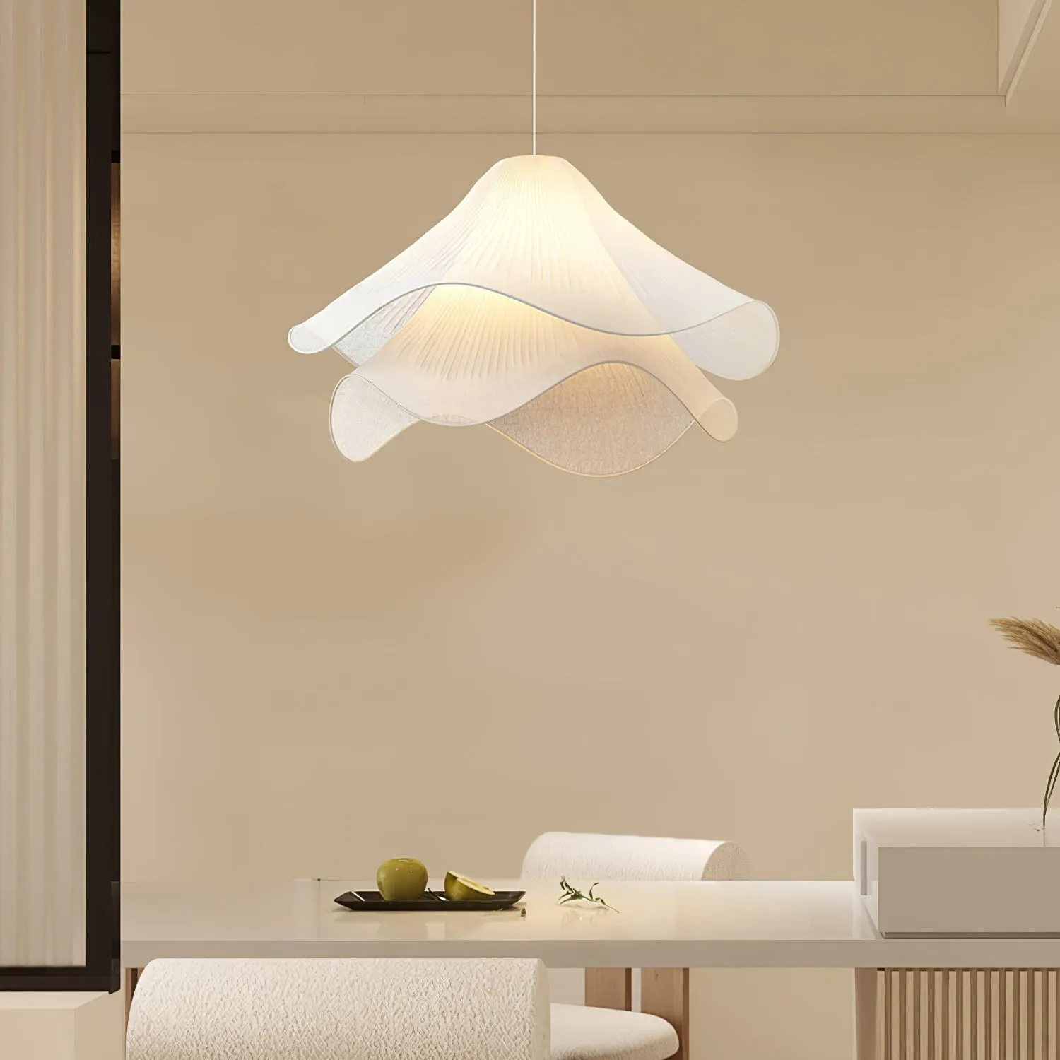 Ethereal Bloom Sculptural Fabric Pendant Light – Modern Floral-Inspired Lighting for Dining & Living Space KL1160