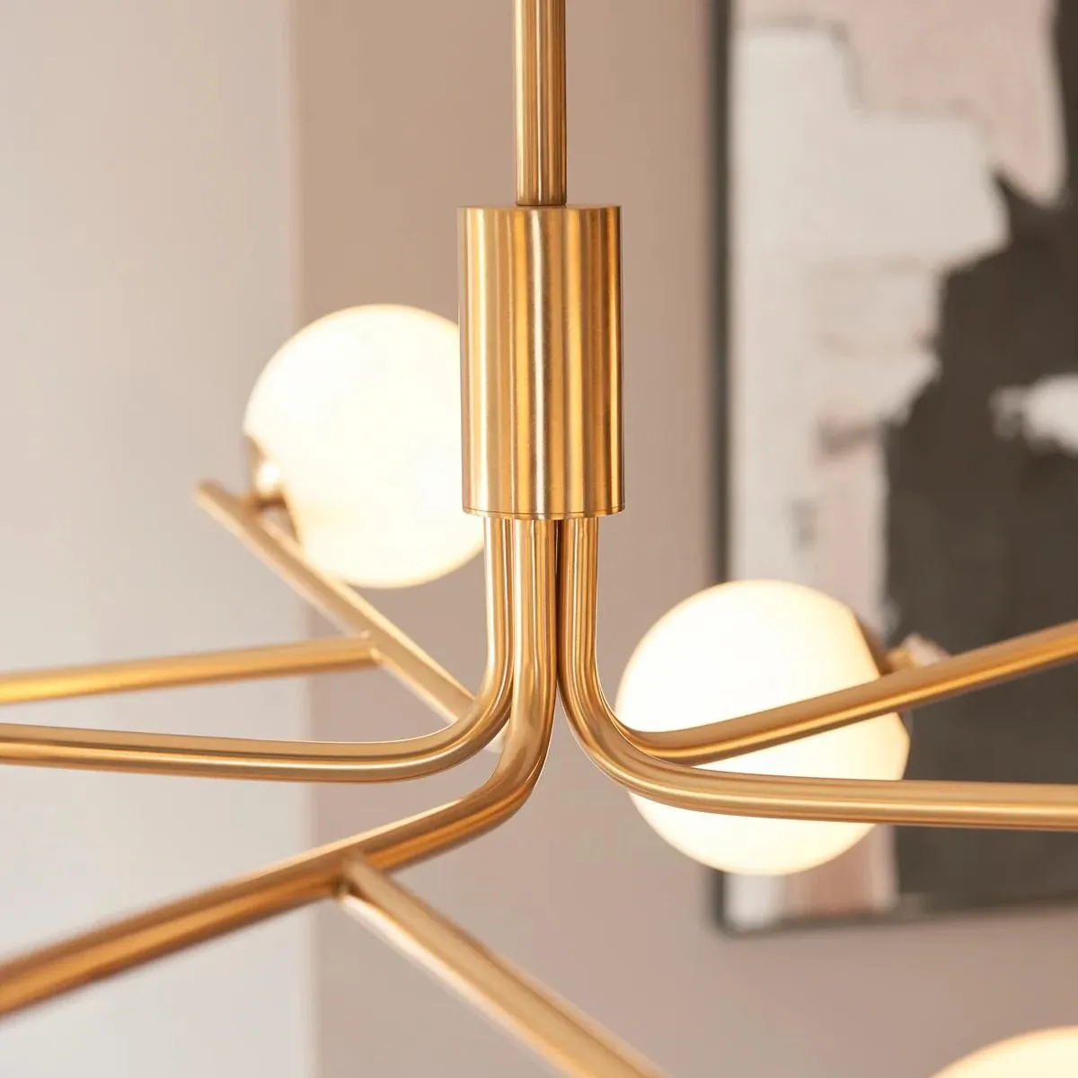 Tivara Mid-Century Modern 10-Light Chandelier - Chandelier with Globe Shades for High Ceilings KL1813
