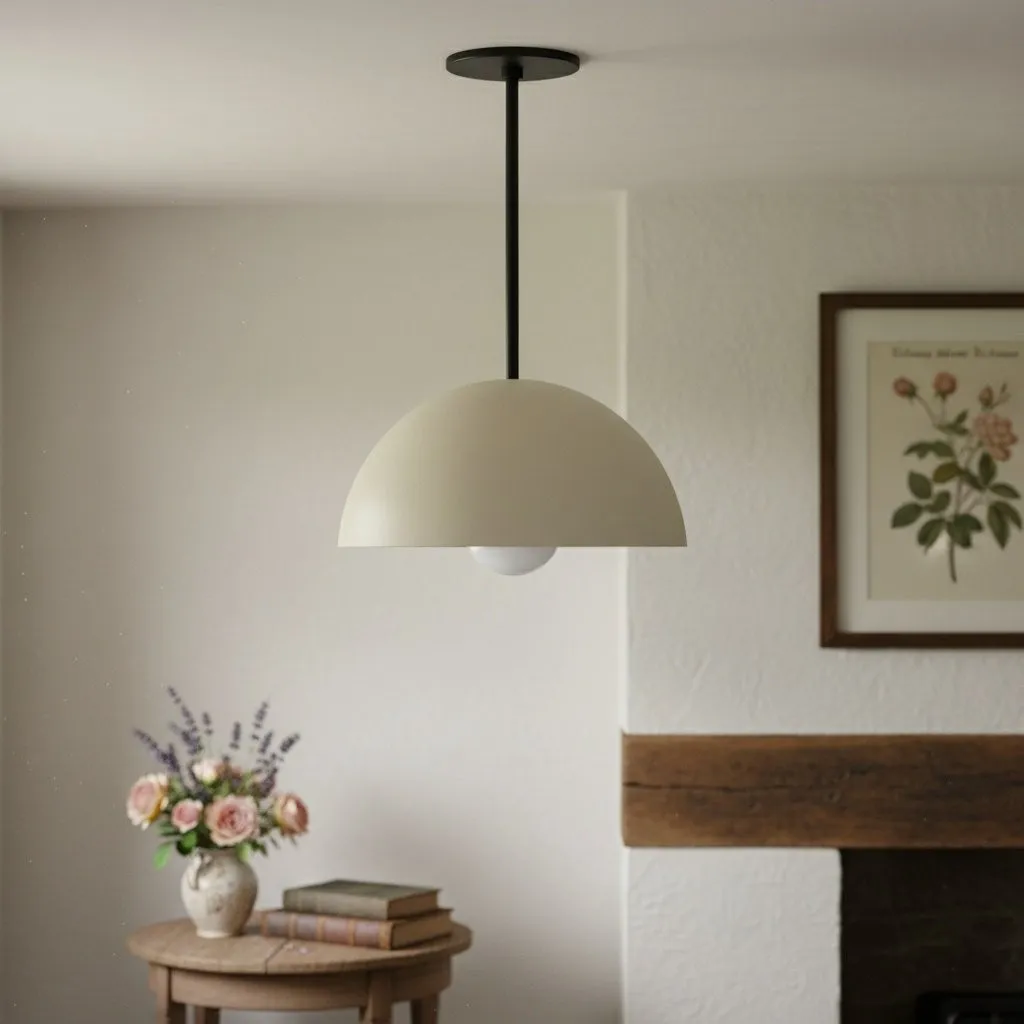 Metio Dome Neutral Dome Pendant - Modern Metal Accent Lighting KL1505