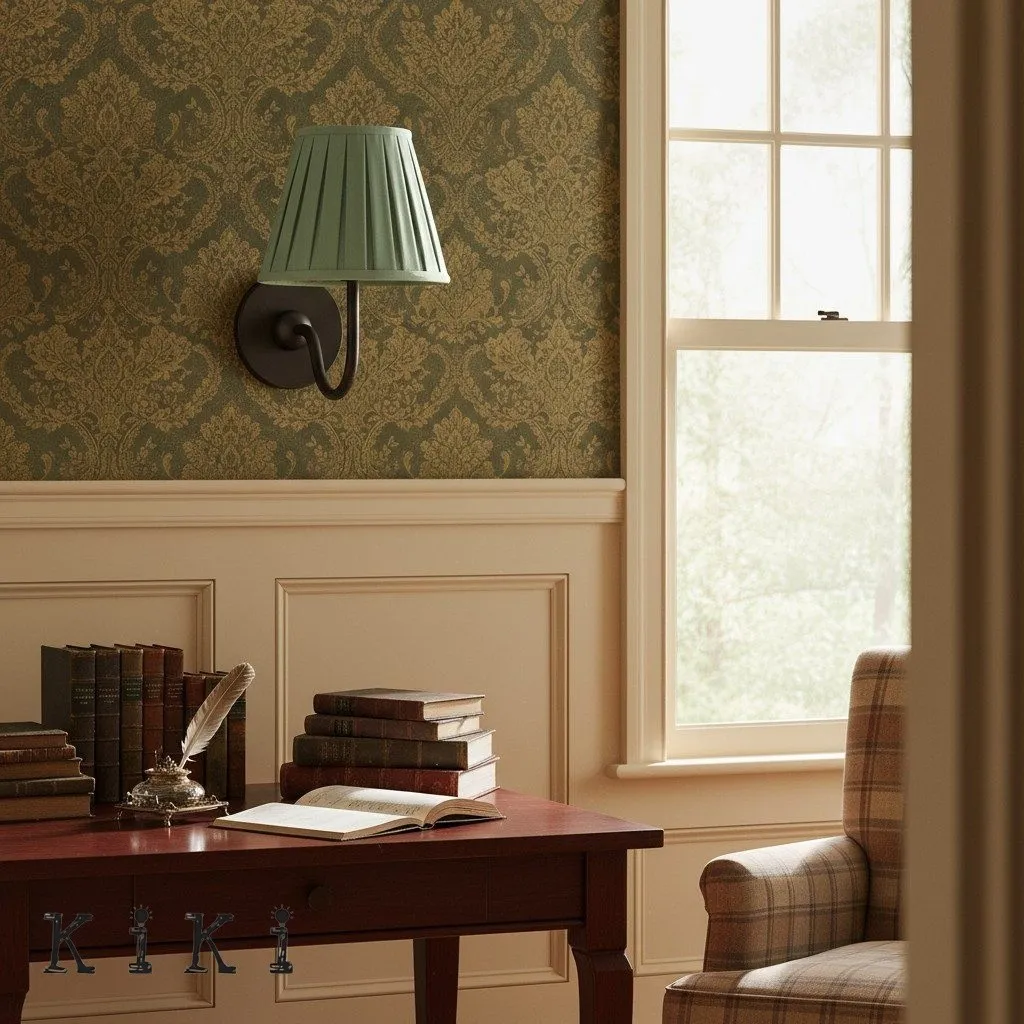 Luvora Vintage Pleated Shade Wall Lamp - Refined Linen Sconce For Bathroom or Corridor KL1272