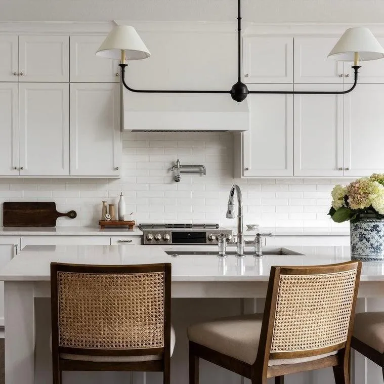 Modern Industrial Metal Chandelier – Luxury Linen Shade Design for Dining or Living Room KL1218