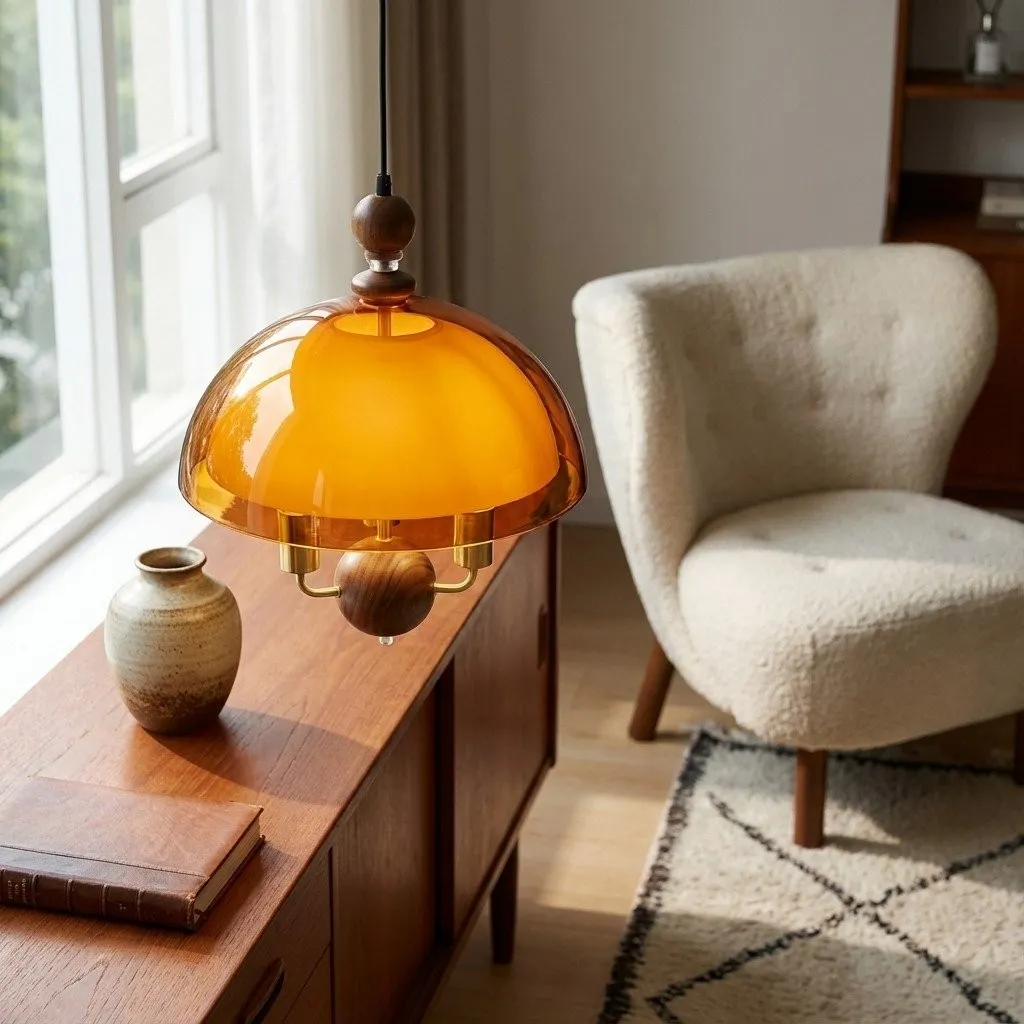 Afterglow Acrylic Dome Pendant Light - Medieval Pendant Lamp for Dining Rooms and Entryways KL2052