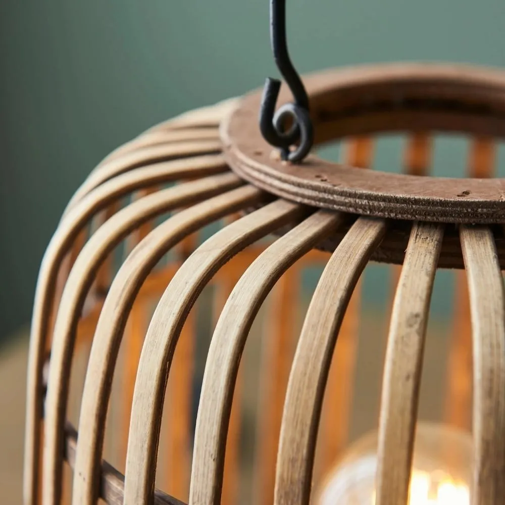 Yumeko Ambient Table Lamp - Open Bamboo Cage Design Stylish and Eco Friendly for Living & Bedroom KL1942