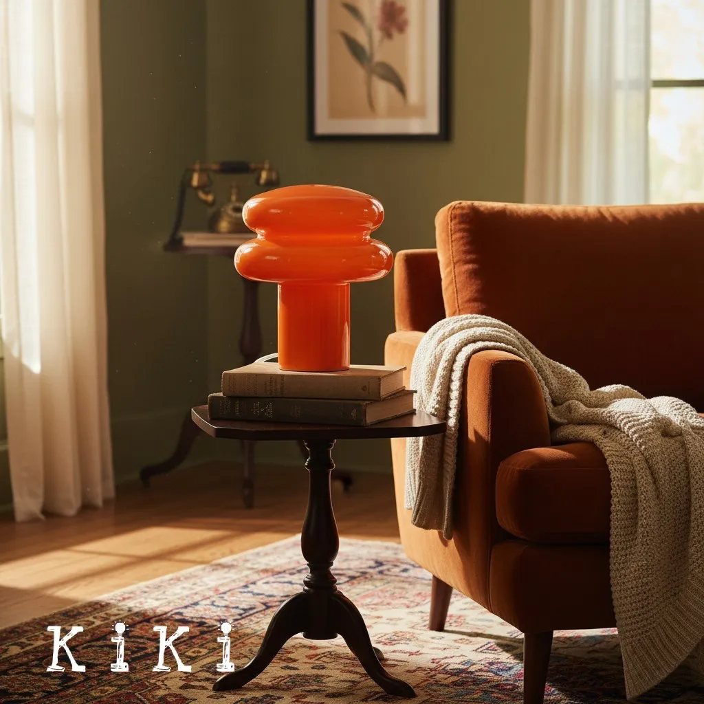 Orra Mushroom Glass Table Lamp - Gentle Colorful Table Light for Relaxing Ambience KL1563