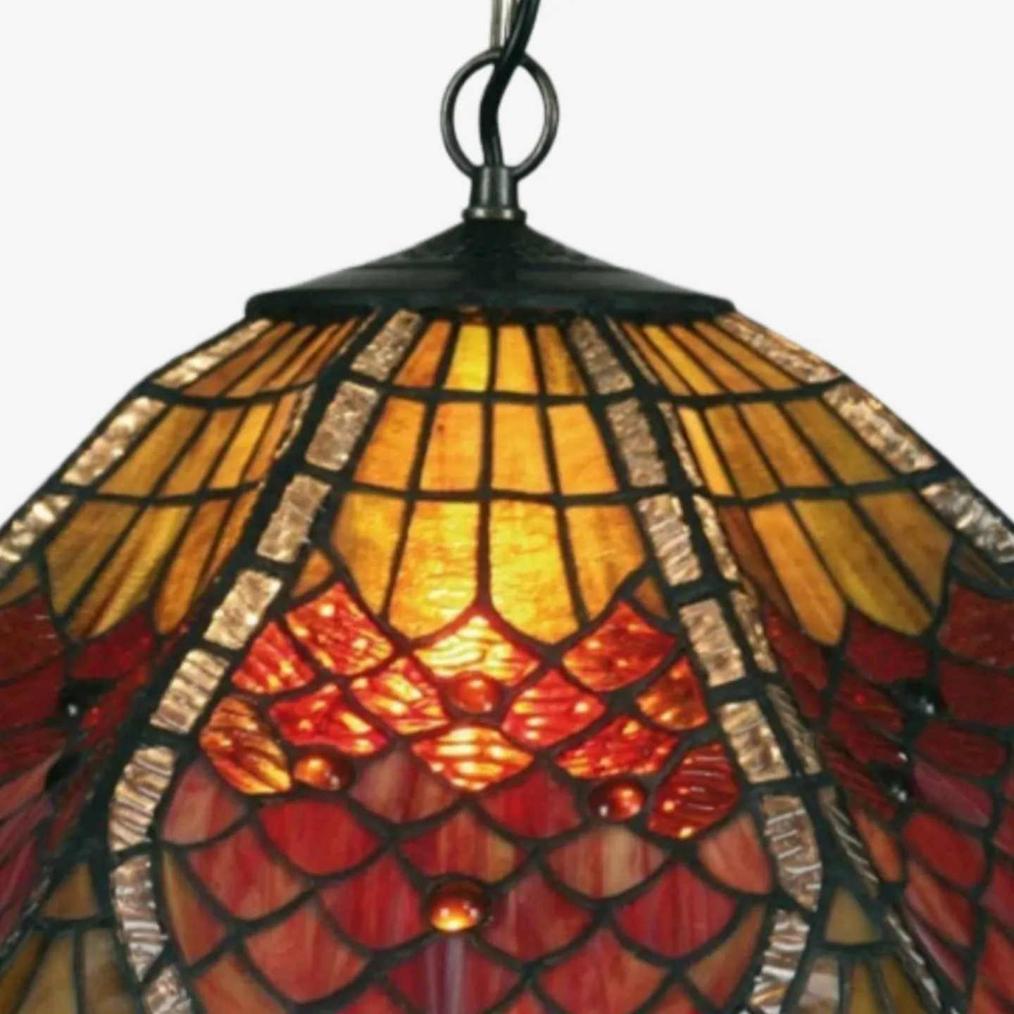 TF Orsino Vintage Art Deco Pendant Light - Textured Glass Lighting for Bedrooms & Halls KL1852