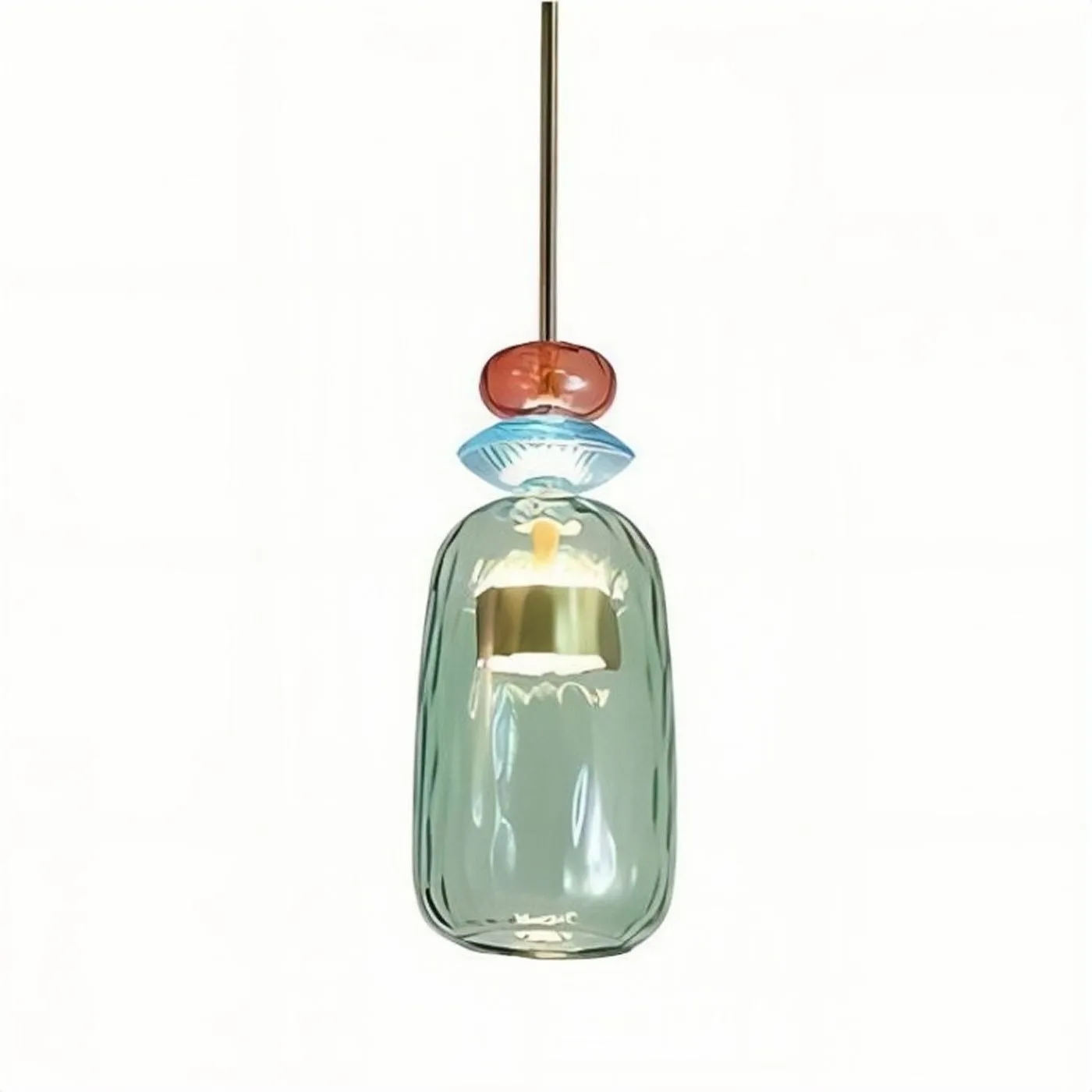 Nordic Macaron Flauti Ribbed Glass Pendant Light