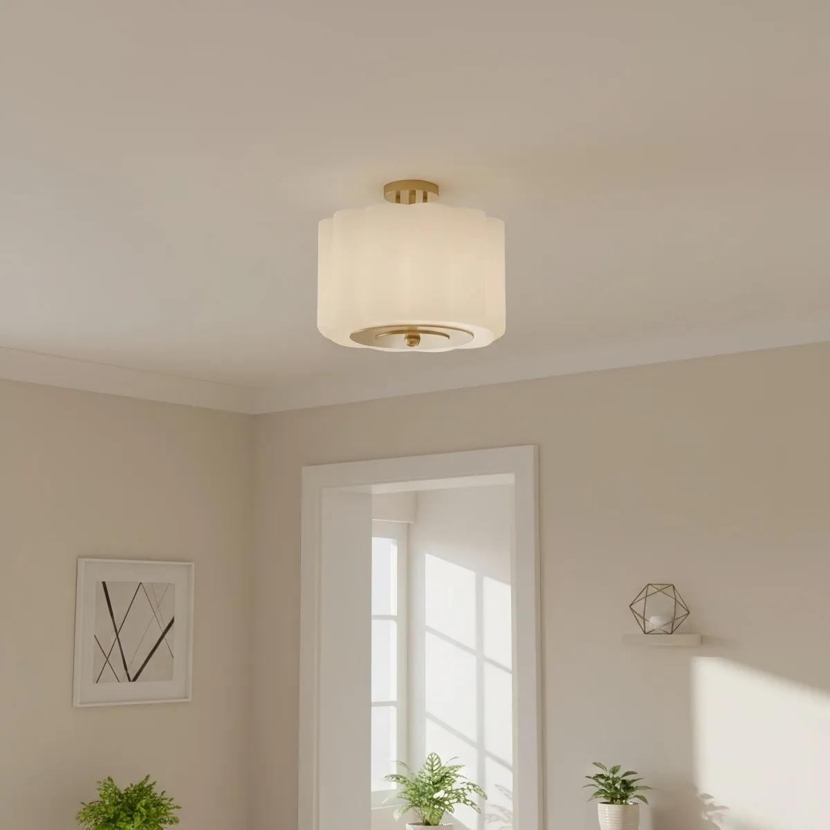 Enoravelo Textured Glass Ceiling Light - Cozy Home Lighting for Indoor Spaces KL2207