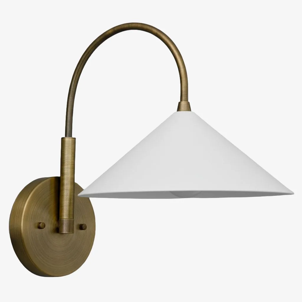 Curva Metal Vintage Wall Sconce  - Elegant Cone Shade for Bedrooms KL1511