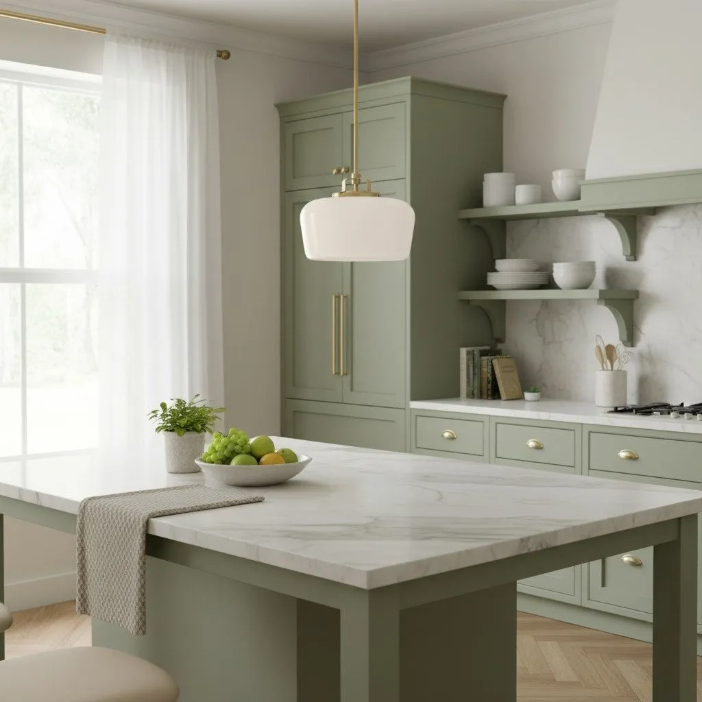 Lirra Minimalist Globe Pendant Light - Opal Glass Finish Lamp for Dining Area or Kitchen KL1714