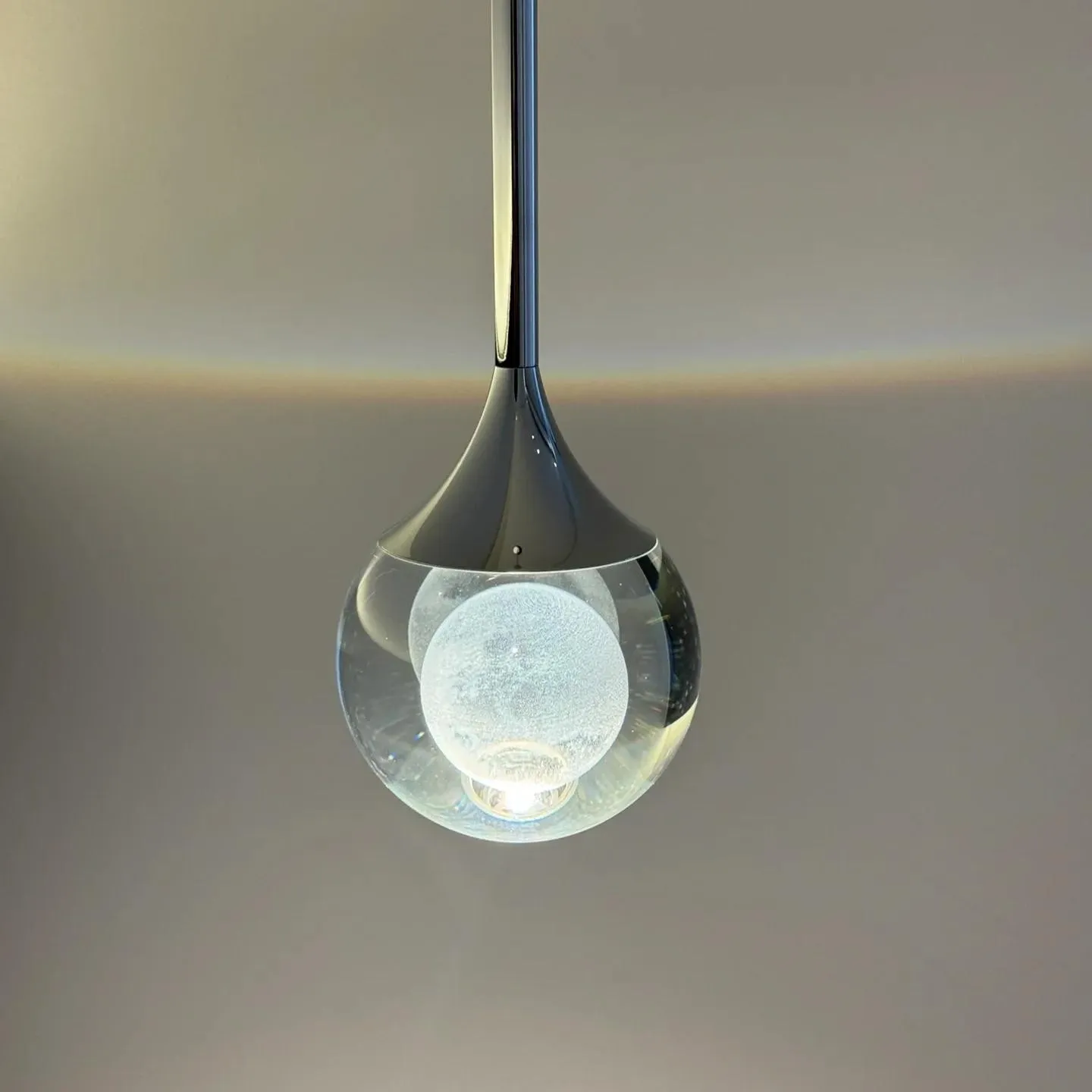 Moon Clear Glass Ball Pendant Light KL773