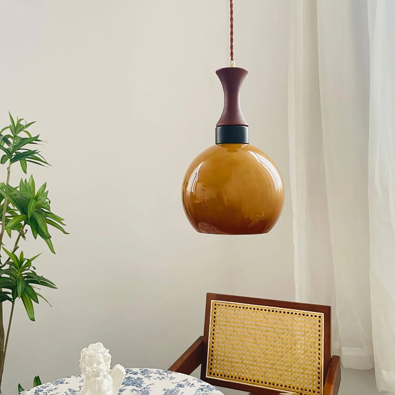 Spherical Orange Practical Luxury Pendant Lamp KL546