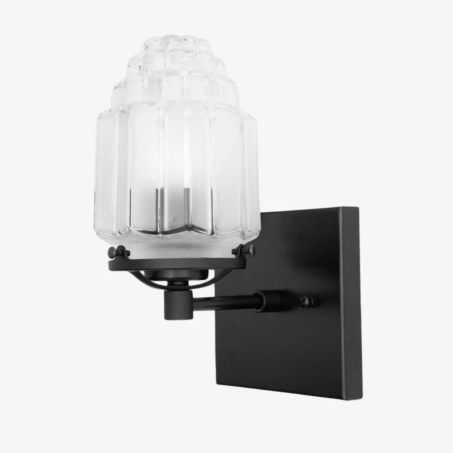 Tierlux Glass Art Deco Wall Sconce - Glass Frosted Globes with Skyscraper Globe KL1444