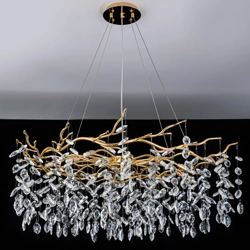 Golden Crystal Branch Chandelier