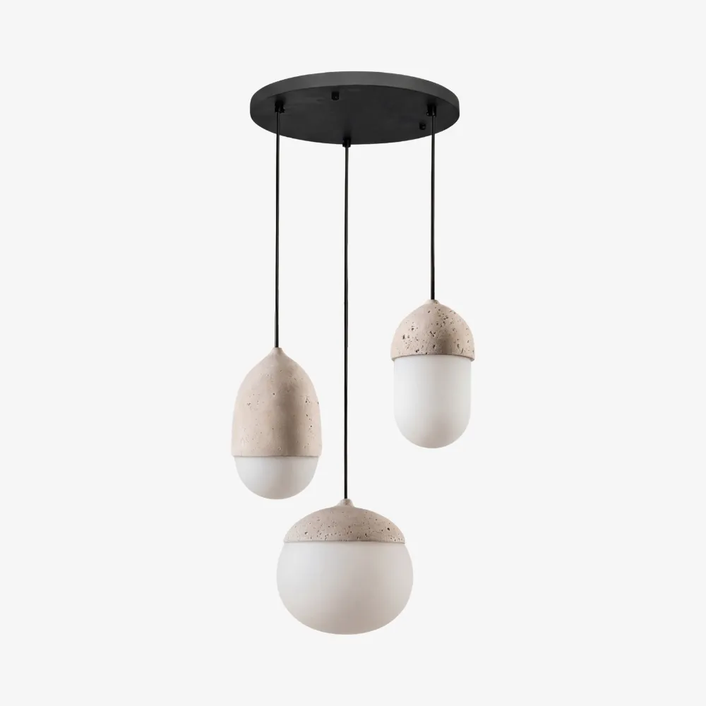 Orbaltis Modern Orb Cluster Pendant Light - Natural Stone Glass Hanging Lamp for Kitchen KL2248
