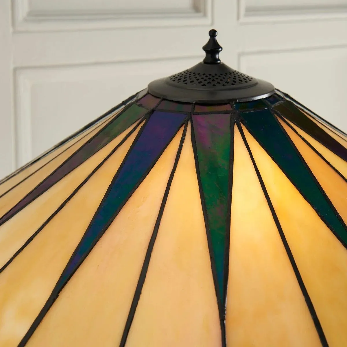 TF Dark Star Tiffany Style Geometric Shade Table Lamp for Bedroom and Accent Lighting KL1927