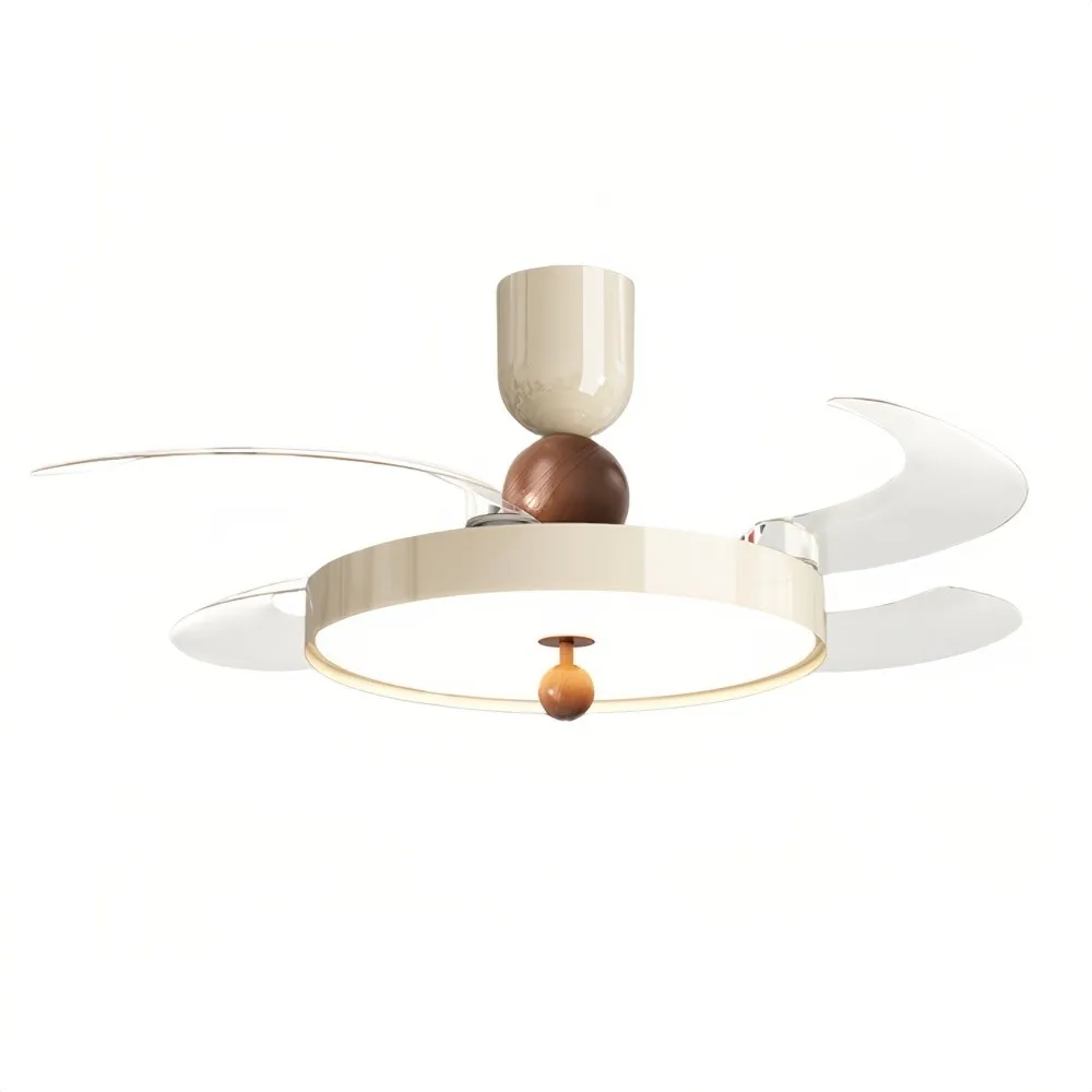 Modern Cream Retractable Blade Ceiling Fan Light KL945
