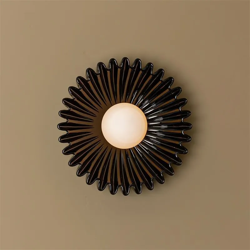 Sculptural Ceramic Wall Sconce – Opal Globe Sconce with Ceramic Finish KL246