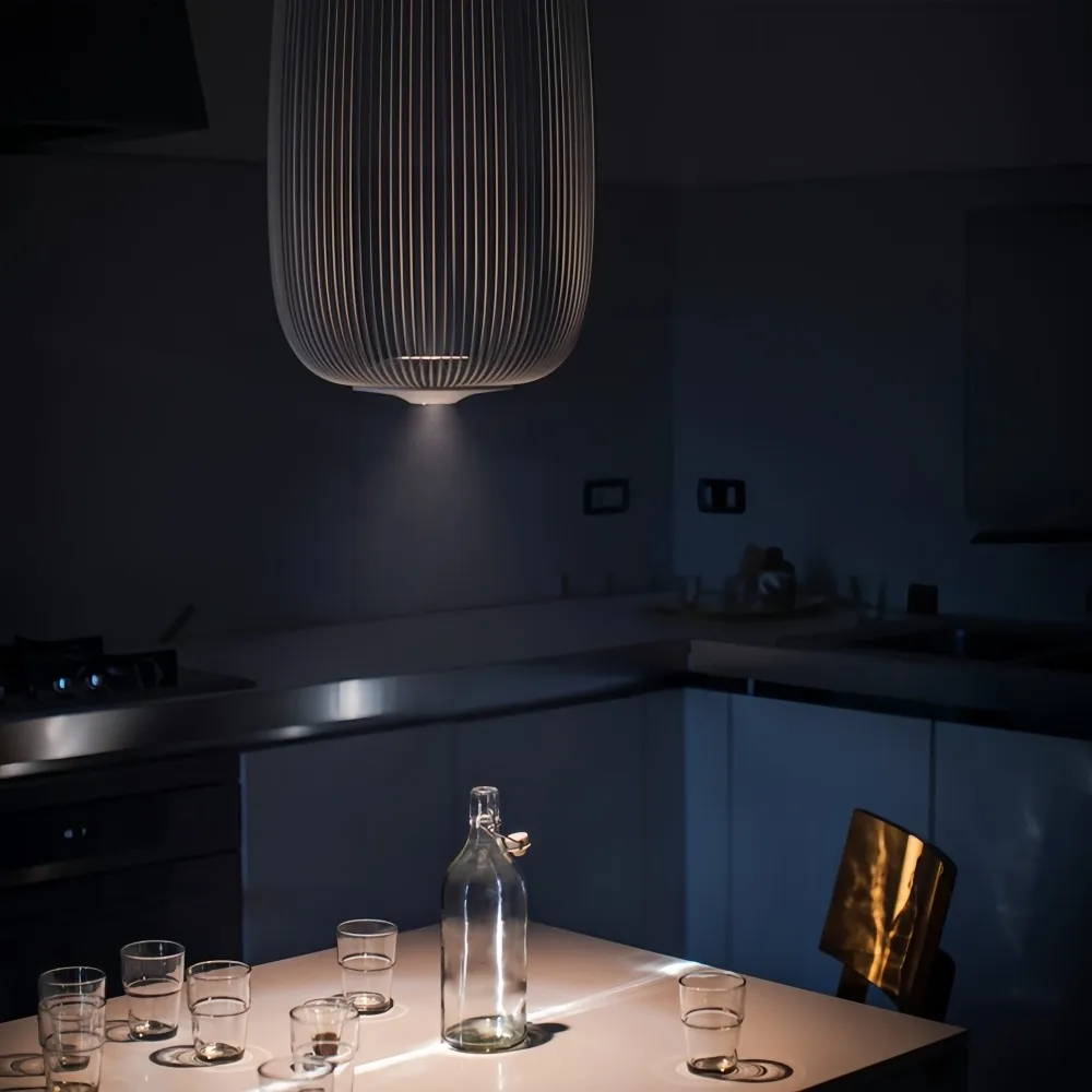 Metal Frame Spokes Pendant Light - Airy Wire Design Lighting for Kitchen Island