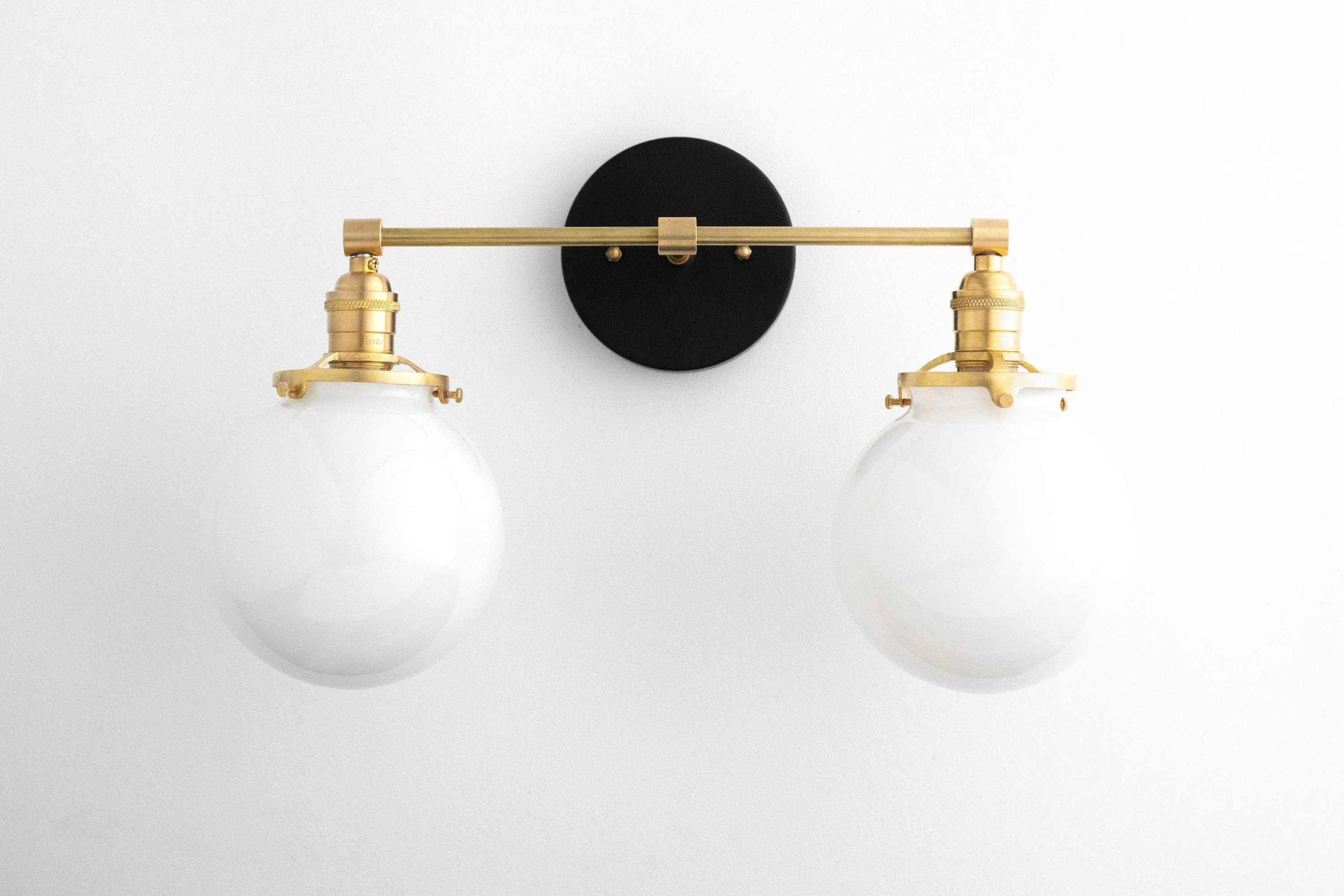 Lumio Globe Glass Globe Vanity Light - Modern Two Light Bathroom Sconce KL1404