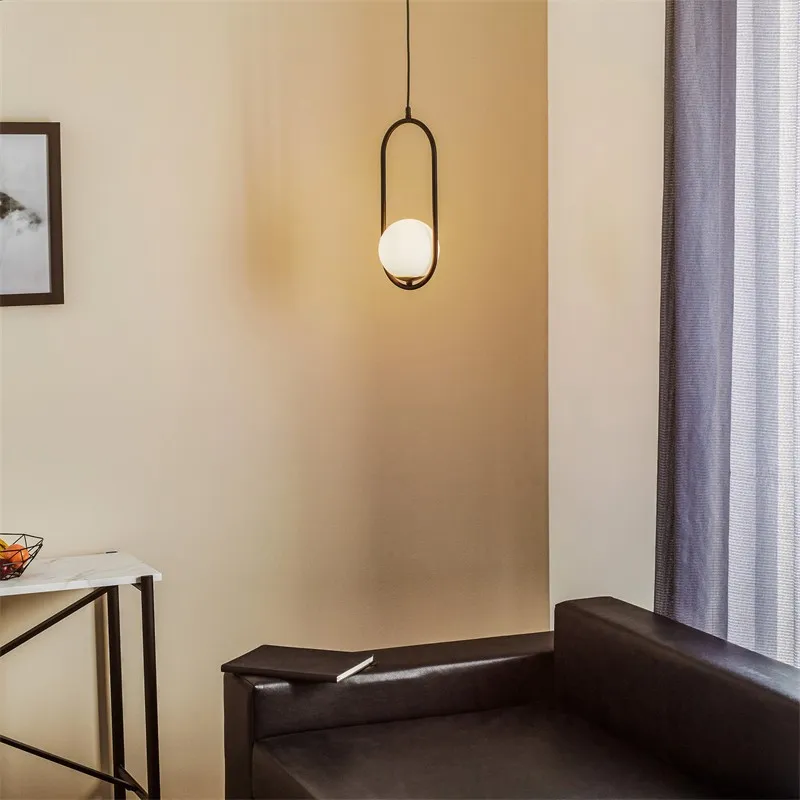 Mila Elegant Sphere Pendant Lamp - Glass Ball Pendant Light for Kitchen or Dining Room