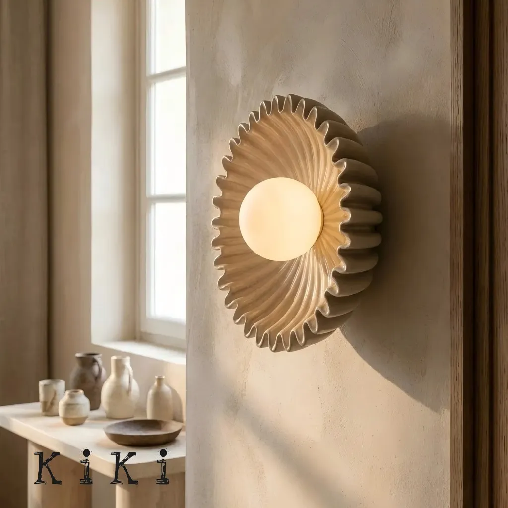 Sculptural Ceramic Wall Sconce – Opal Globe Sconce with Ceramic Finish KL246