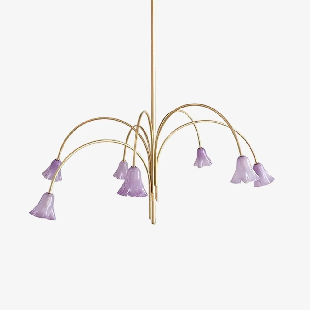 Bellina Modern Romantic Chandelier - Botanical Lily Design with Glass Flowers KL1449