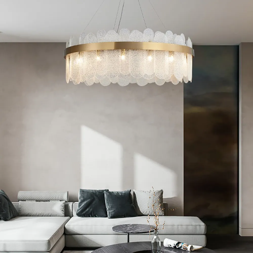 Modern Round Glass Chandelier