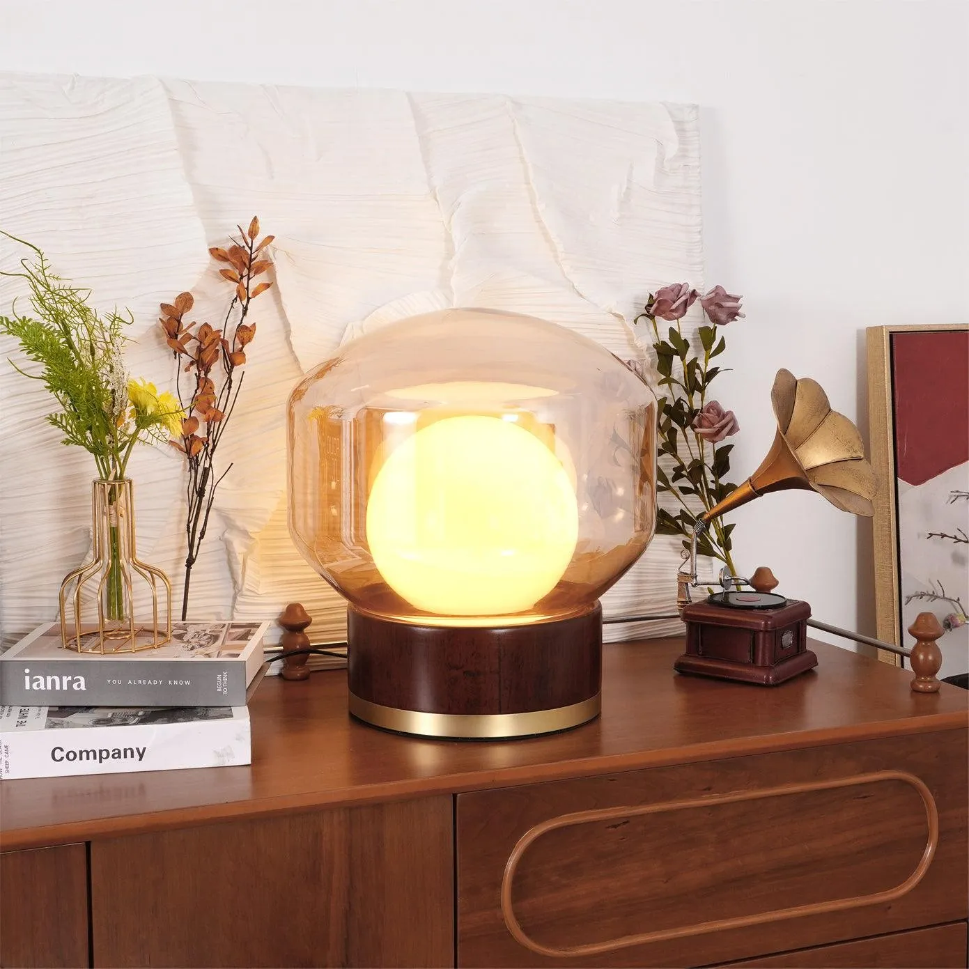 Simple Creative Wood Orb Table Lamp KL615