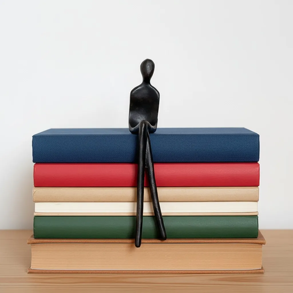 Floxo Abstract Human Figurine And Lazy Dog Sculpture - Nordic Minimalist Metal Decor Shelf And Desk Styling KL2346
