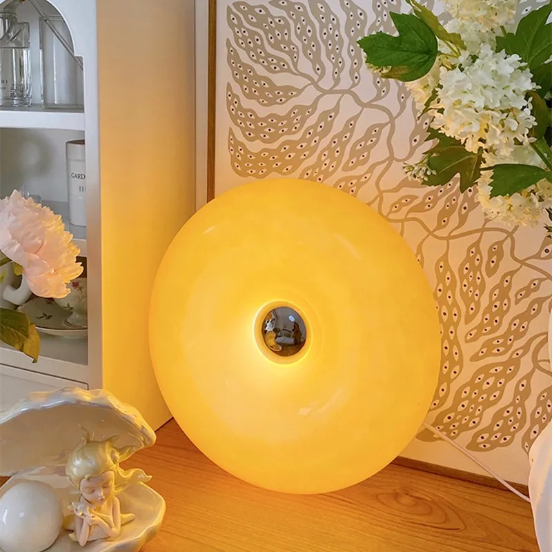 Bauhaus Inspired Round Table Lamp - Donut Glass Wall Light for Home Styling KL25