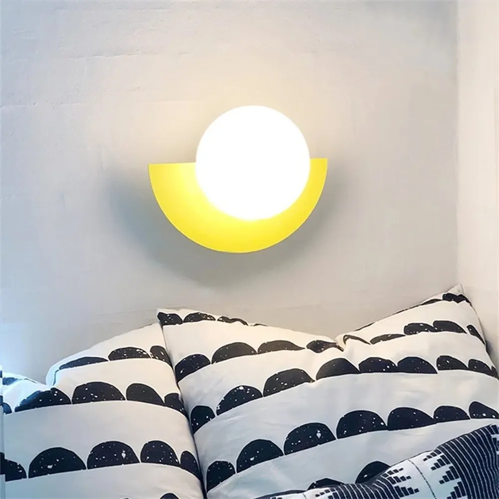 Vibrant Glass Orb Wall Lamp - Nordic Style Accent for Living Room KL150