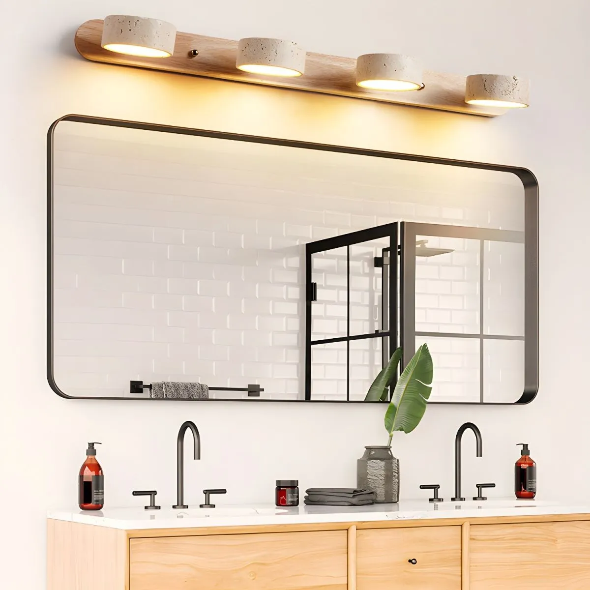 Minimalist Multi Light Travertine Wall Sconce KL892
