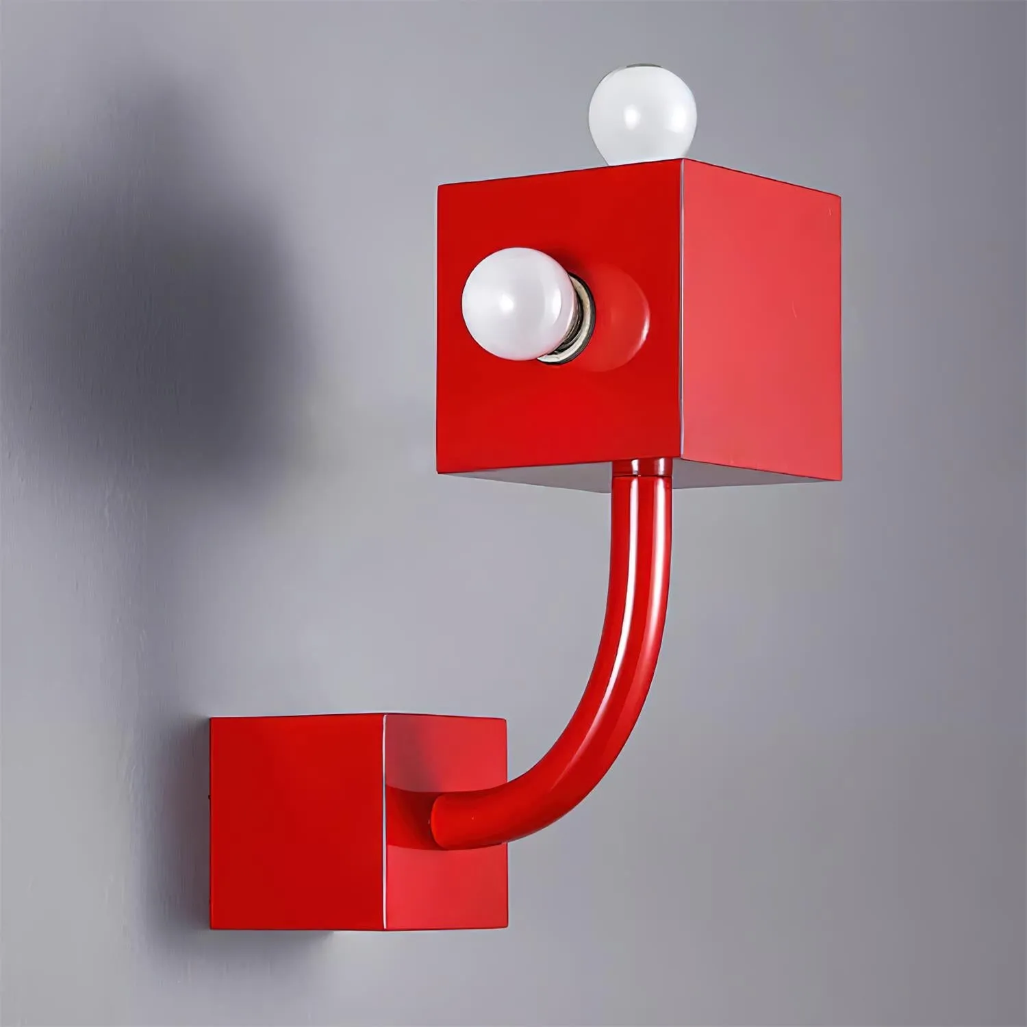 Red Cube Metal Wall Lamp KL602