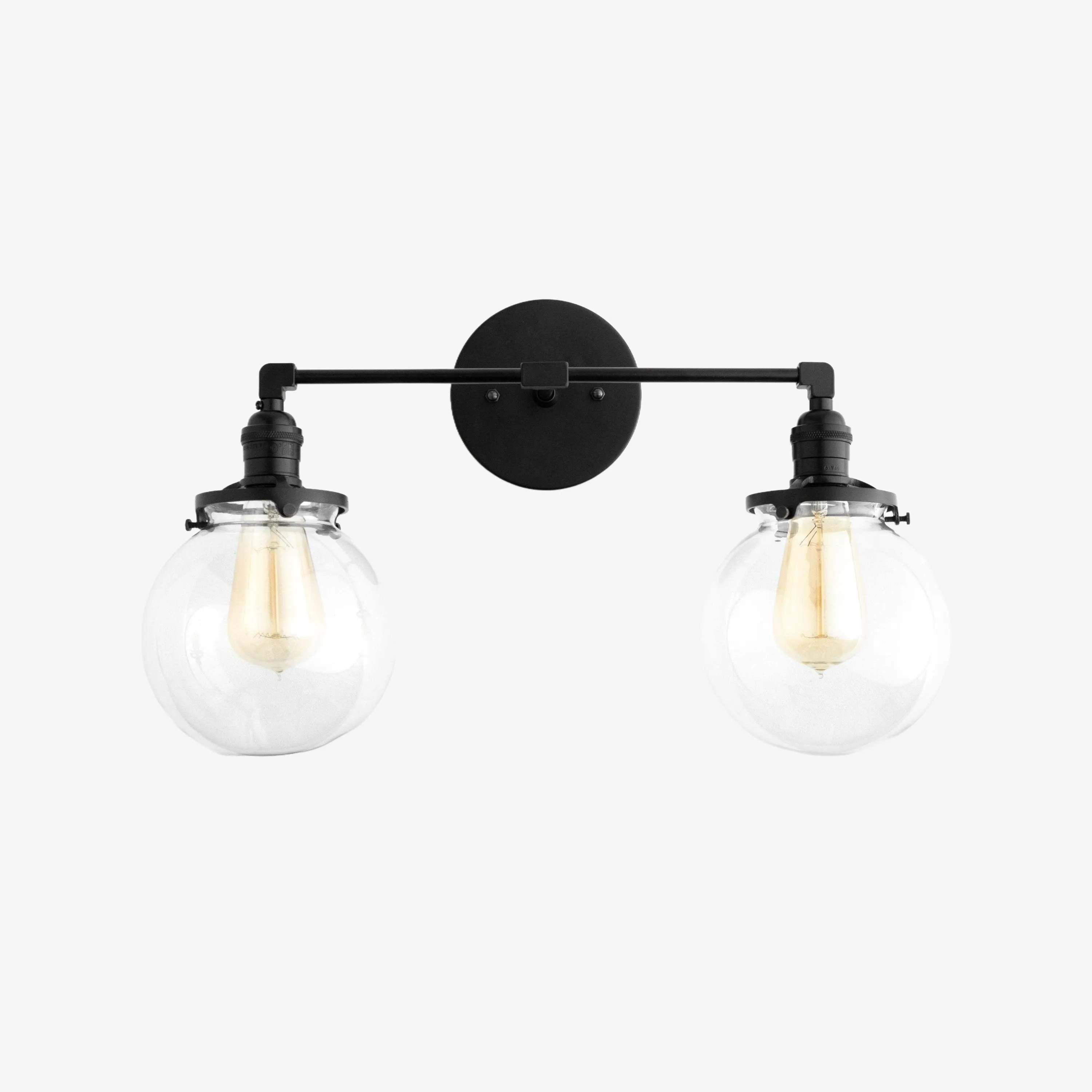 Lumio Globe Glass Globe Vanity Light - Modern Two Light Bathroom Sconce KL1404