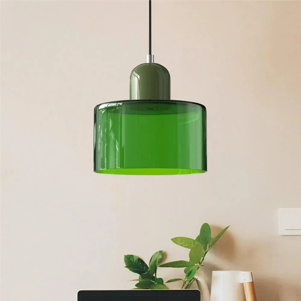 Morandi Cylinder Stained Glass Pendant Light KL17