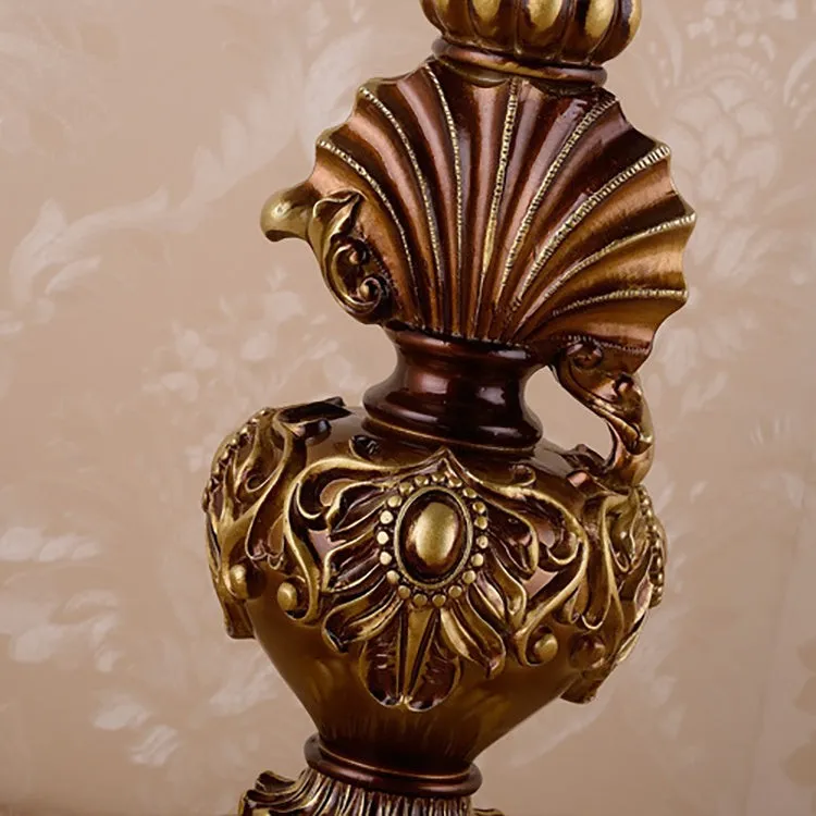 Pastoral Flower Lampshade Carved Table Lamp KL705