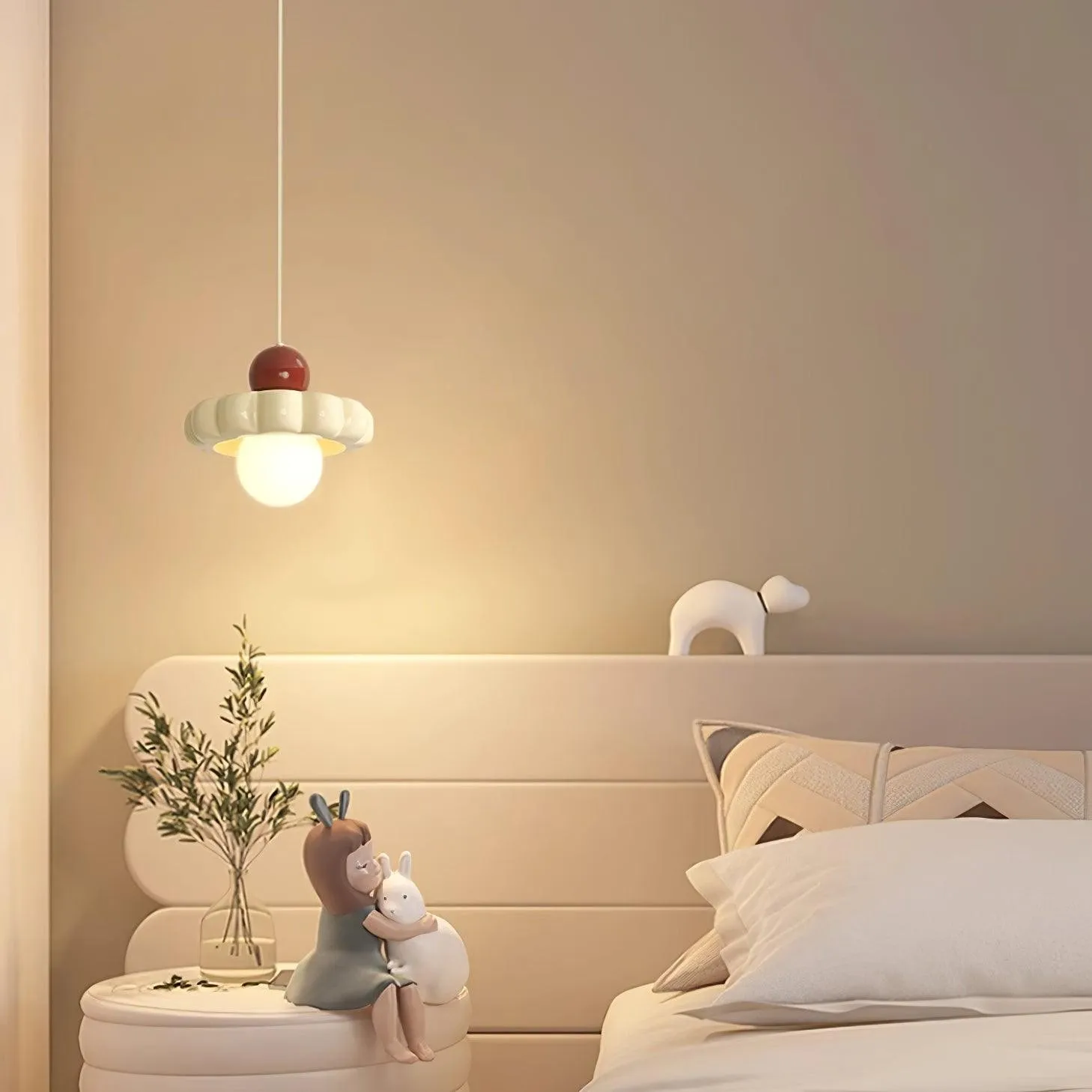Cream Style Long Line Pumpkin Texture Pendant Lamp KL294