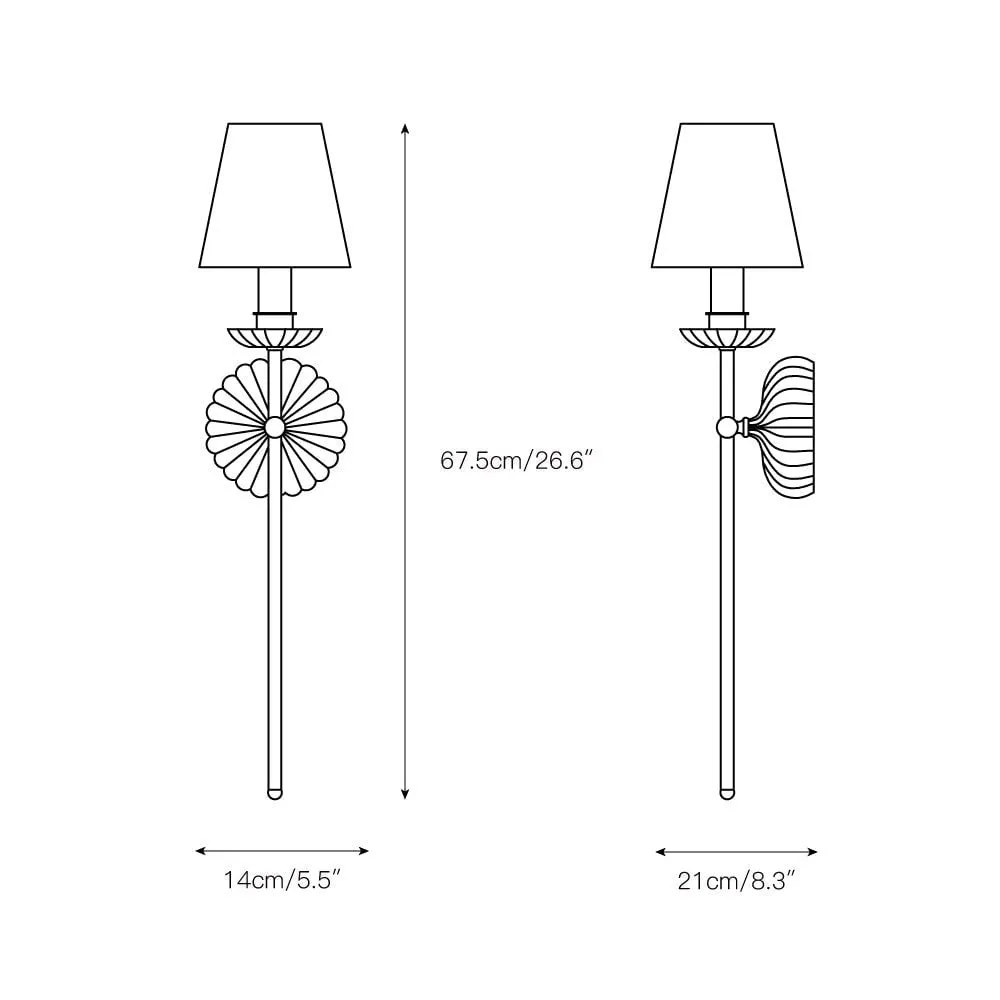 Catina Fabric Shade Wall Sconce – Classic Metal Wall Lighting for Entryway or Lounge KL1148