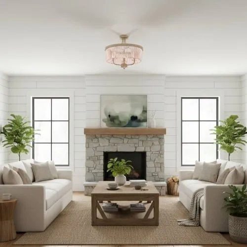 Beveline 3 Light Round Semi Flush - Faceted Cut Glass Shade Metal Finish for Hallways and Bedrooms KL1833