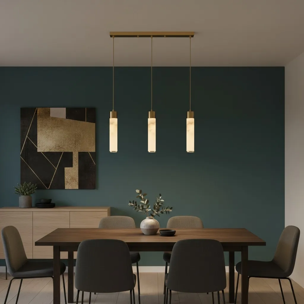 Solaryx Minimal Cylindrical Silhouette Pendant Light - Modern Style Lamp for Kitchen KL2282