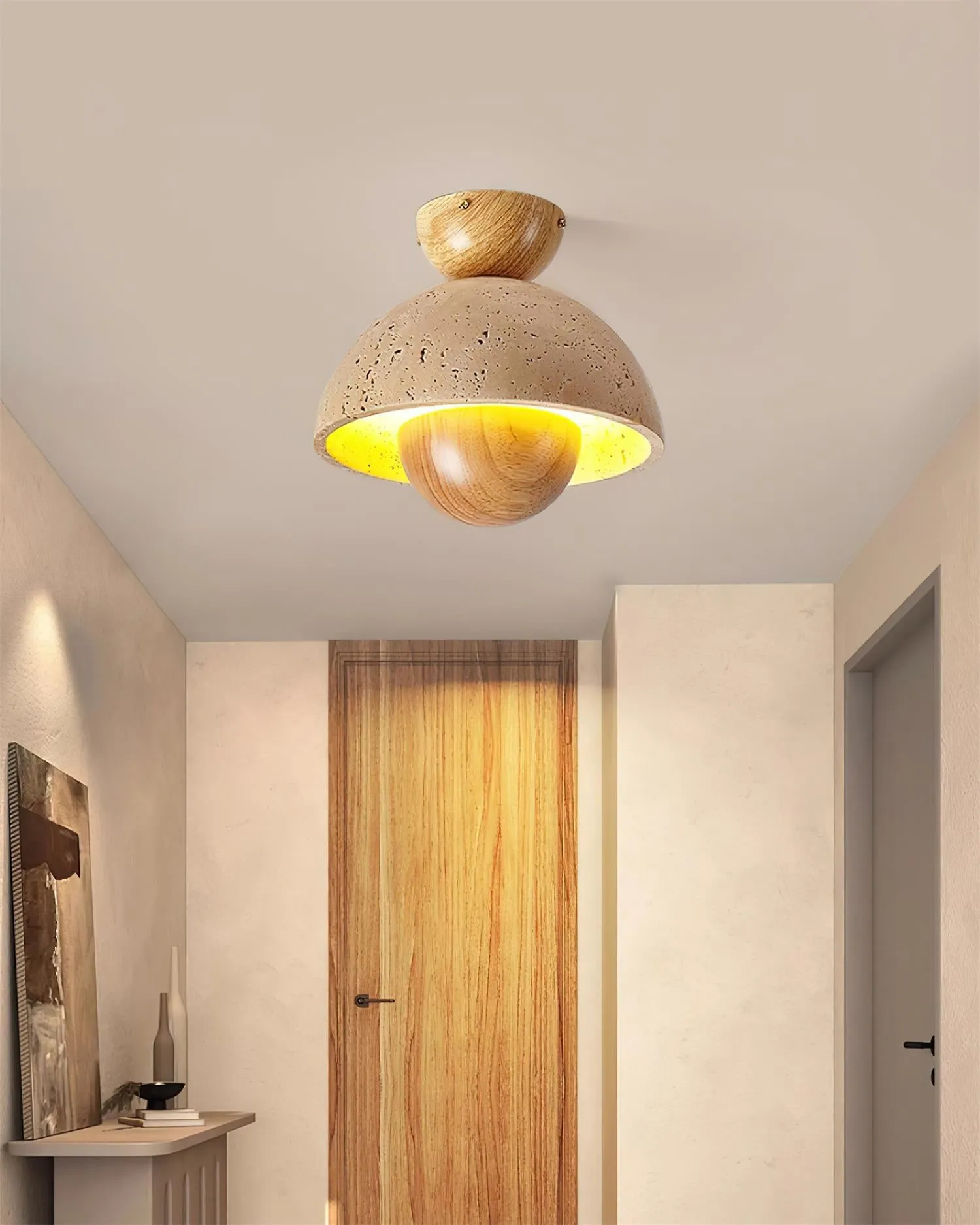 Japanese Wooden Inverted Ceiling Light KL695