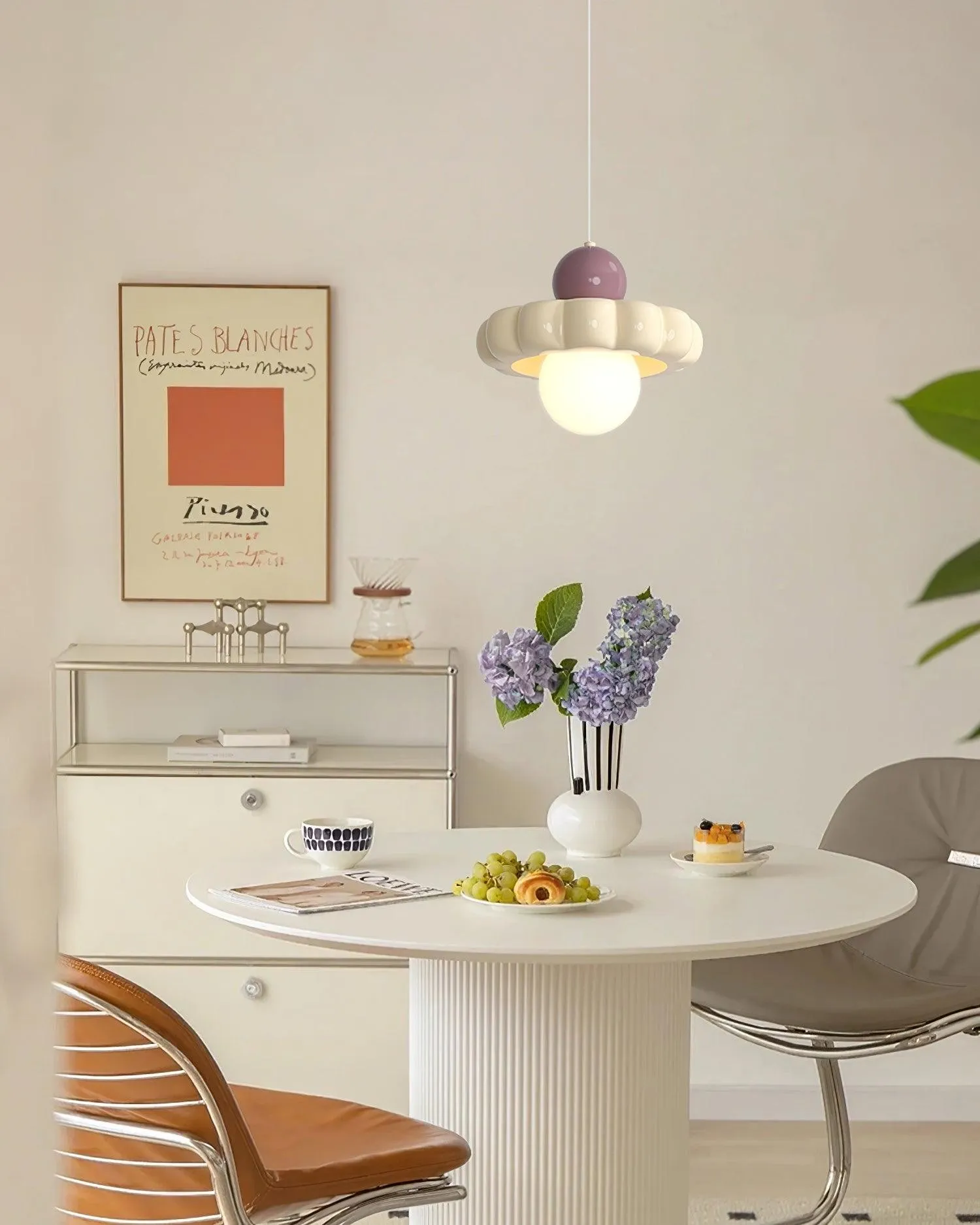 Cream Style Long Line Pumpkin Texture Pendant Lamp KL294