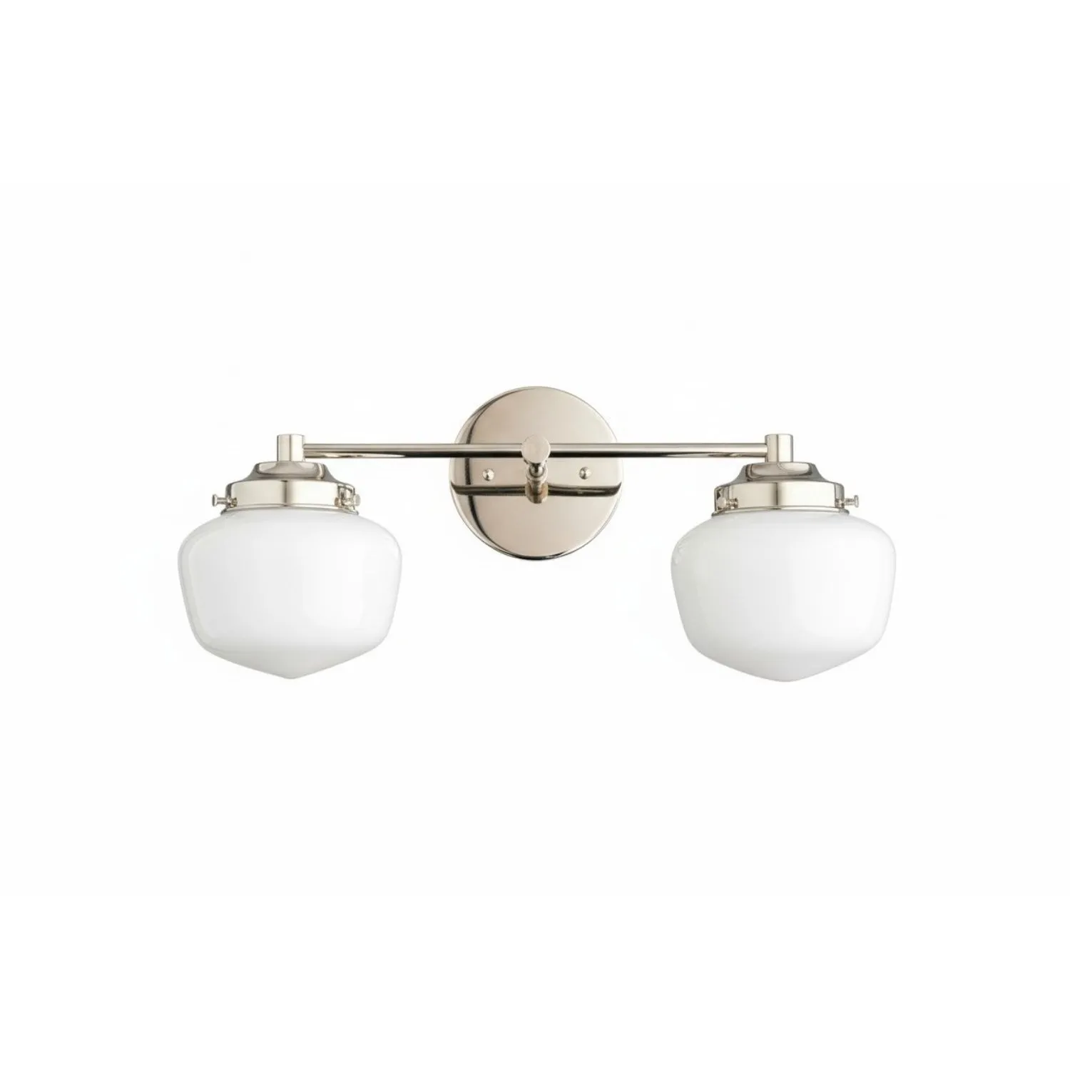 Opalume Glass Art Deco Vanity Light - Bathroom Wall Sconce with White Glass Shades KL1403