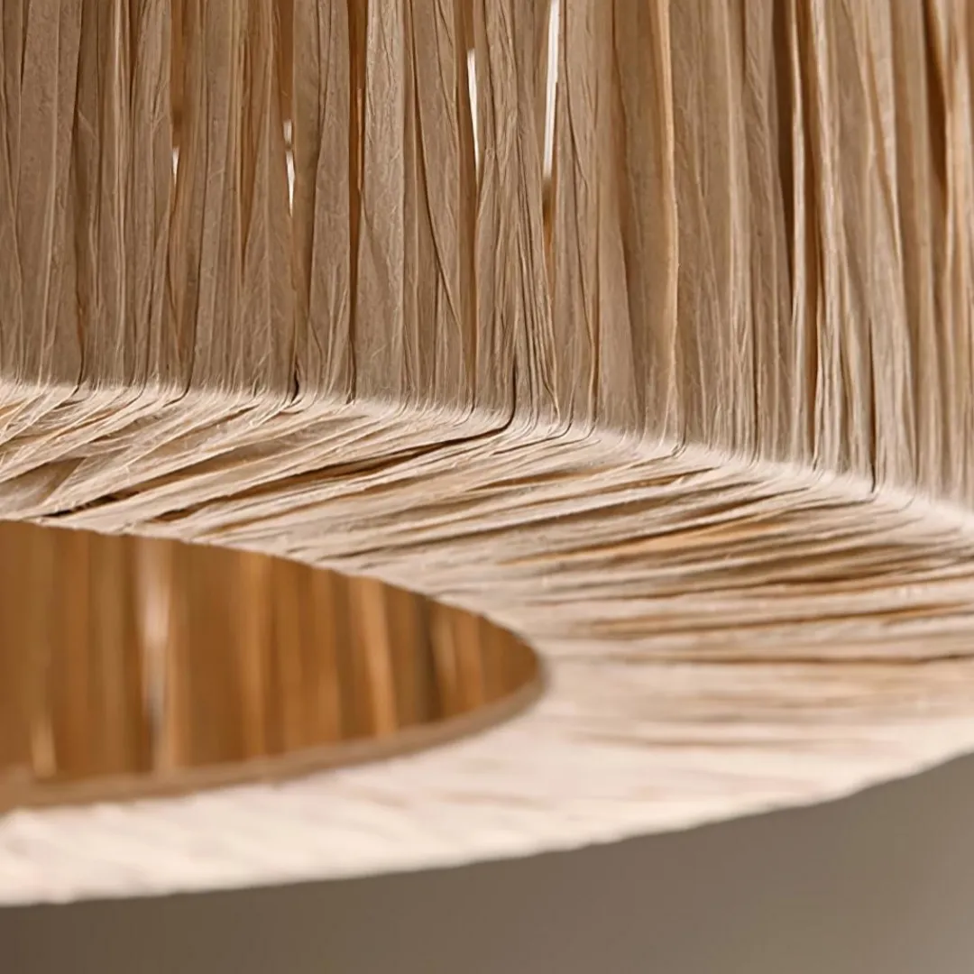 Welanery Minimal Rustic Natural Woven Ceiling Light - Sustainable Lamp for Kitchen or Hallway KL2386