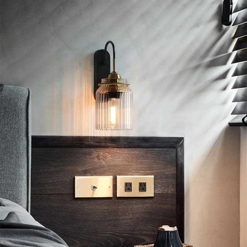 Nordic Columnar Glass Mirror Front Wall Lamp KL529