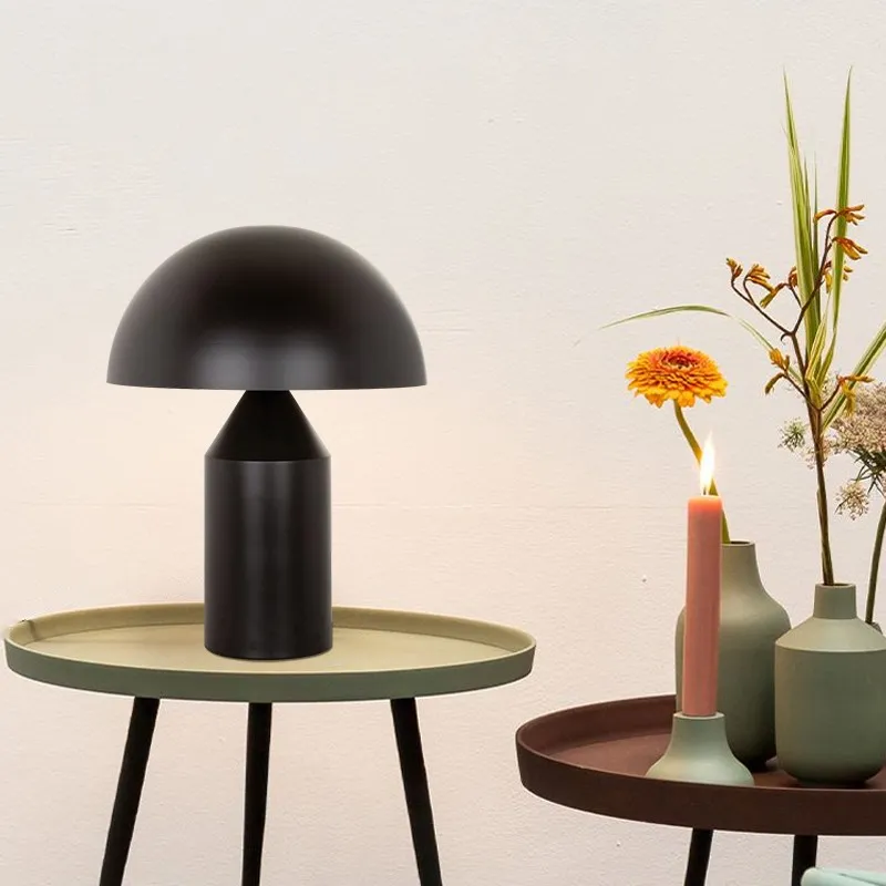 Atollo Metal Table Lamp - Decorative Dome Table Light for Office or Lounge